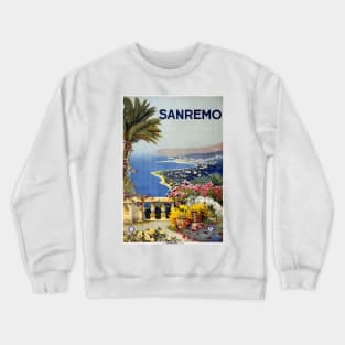 Sanremo Vintage Travel Poster Crewneck Sweatshirt